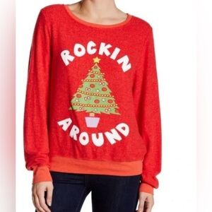 {Wildfox} Rockin Around the Christmas Tree Sweatshirt size medium